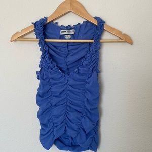 Urban outfitters ruffle tight fitting blue top